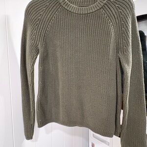 Quince Dark Olive Green Crew Neck Sweater